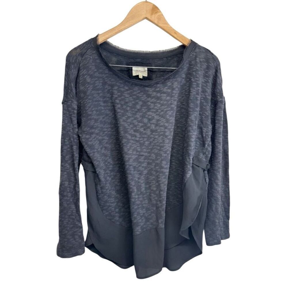 Anthropologie CircleLight Sweater Size Small‎ Charcoal Gray Long Sleeve